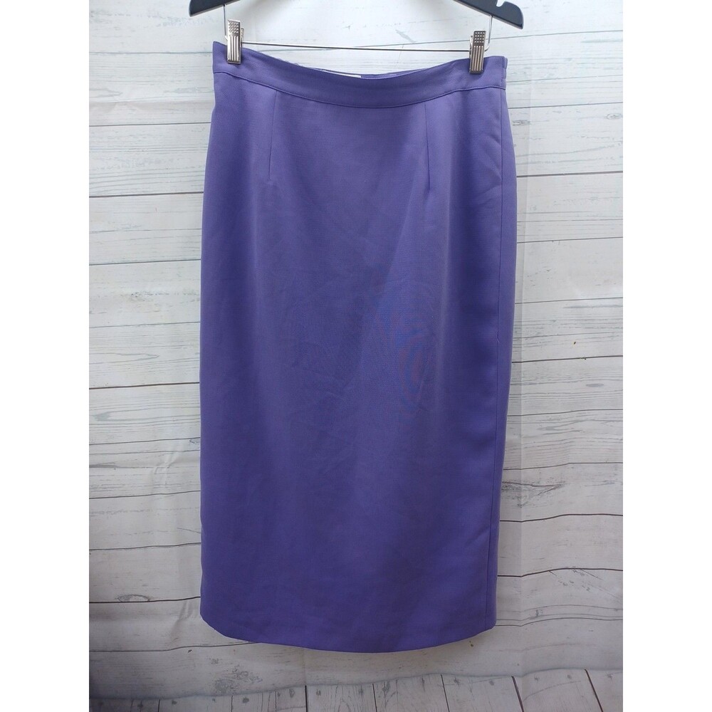 ML Studio Purple Skirt Sz 12 Crepe Midi Length Lined